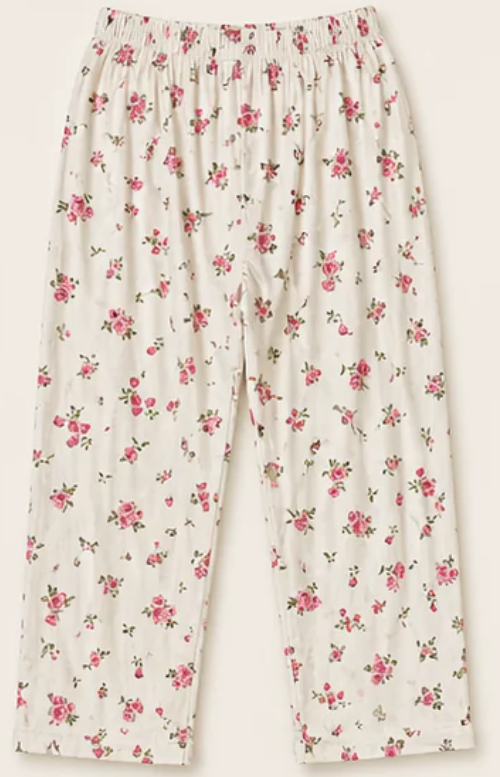 Stylot Chelly Cotton Trouser – Cream Pink Rose Floral