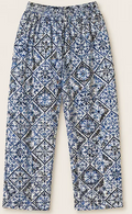 Stylot Chelly Cotton Trouser – Blue Moroccan Tile Print