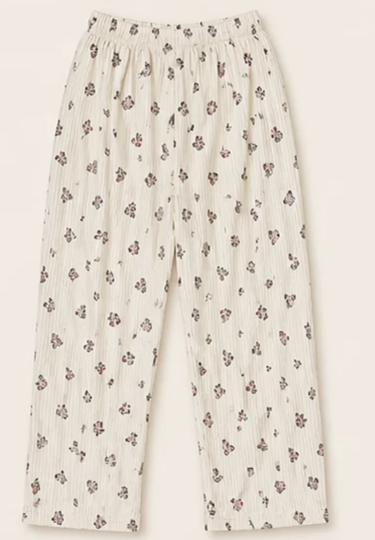 Stylot Chelly Cotton Trouser – White Black Floral Scatter