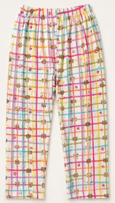 Stylot Chelly Cotton Trouser – Rainbow Bear Grid Print