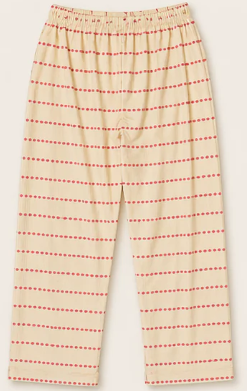 Stylot Chelly Cotton Trouser – Cream Red Dotted Stripe