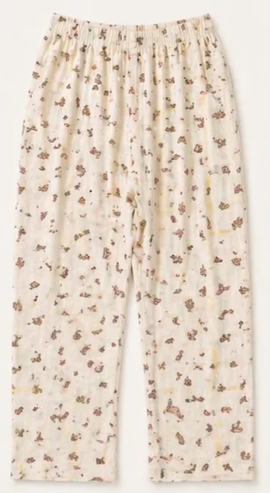 Stylot Chelly Cotton Trouser – Cream Bunny Scatter Print